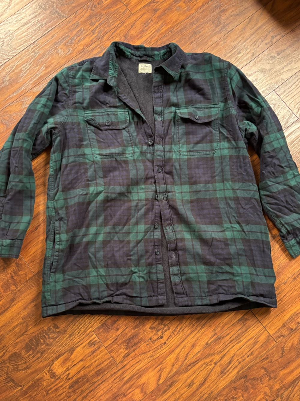 L.L. Bean Fleece Lined Flannel Shirt Jacket